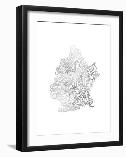 Typographic Brooklyn Winter-CAPow-Framed Art Print