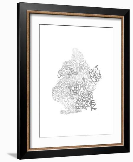 Typographic Brooklyn Winter-CAPow-Framed Art Print