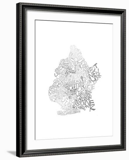 Typographic Brooklyn Winter-CAPow-Framed Art Print