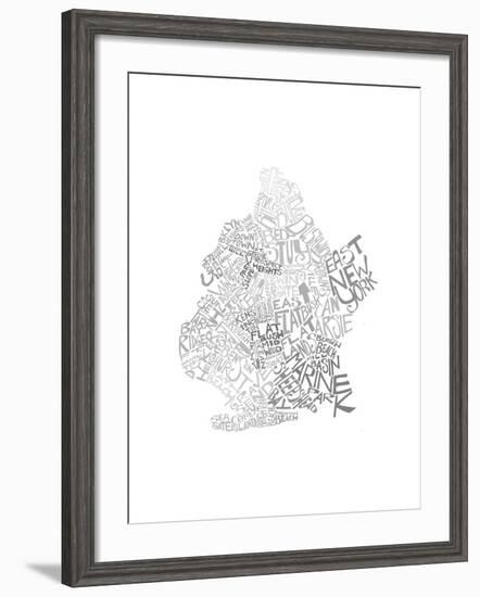 Typographic Brooklyn Winter-CAPow-Framed Art Print