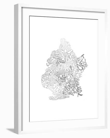 Typographic Brooklyn Winter-CAPow-Framed Art Print