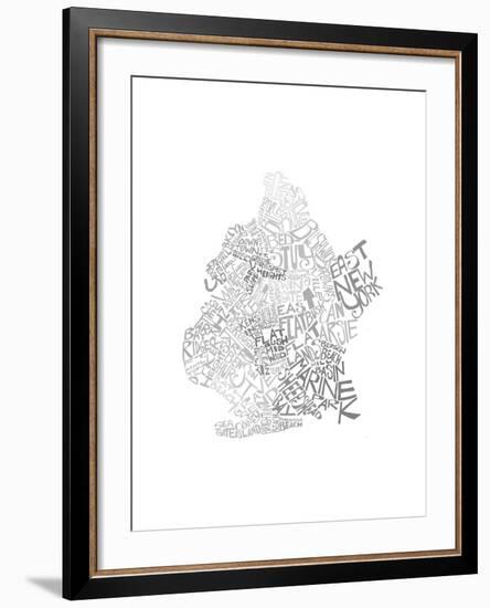 Typographic Brooklyn Winter-CAPow-Framed Art Print