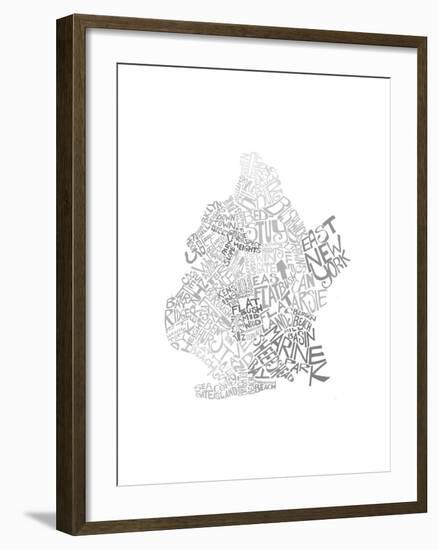 Typographic Brooklyn Winter-CAPow-Framed Art Print