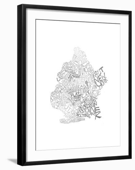 Typographic Brooklyn Winter-CAPow-Framed Art Print