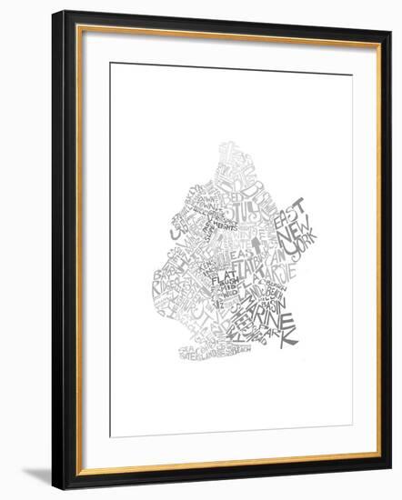 Typographic Brooklyn Winter-CAPow-Framed Art Print