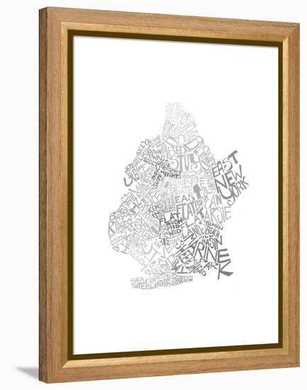 Typographic Brooklyn Winter-CAPow-Framed Stretched Canvas