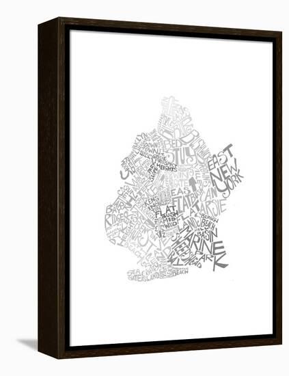 Typographic Brooklyn Winter-CAPow-Framed Stretched Canvas