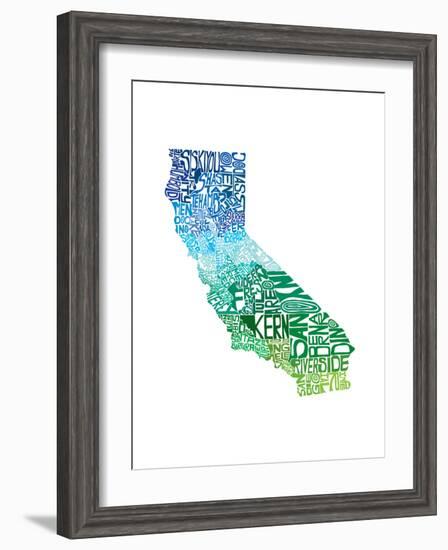 Typographic California Cool-CAPow-Framed Art Print