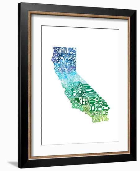 Typographic California Cool-CAPow-Framed Art Print