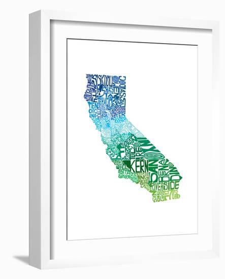 Typographic California Cool-CAPow-Framed Art Print