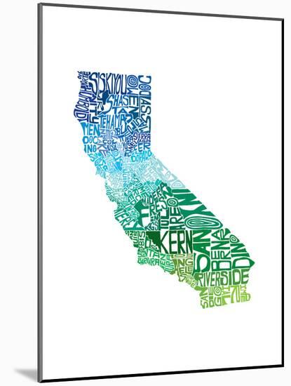 Typographic California Cool-CAPow-Mounted Art Print