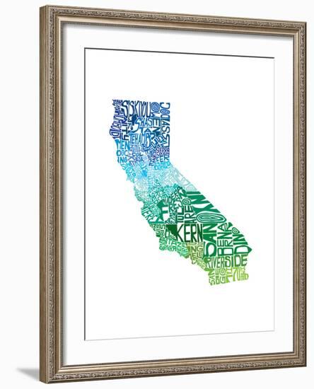 Typographic California Cool-CAPow-Framed Art Print