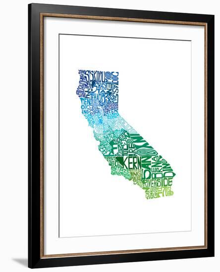 Typographic California Cool-CAPow-Framed Art Print