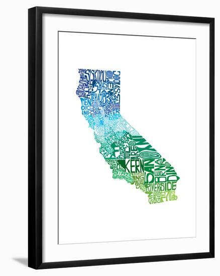 Typographic California Cool-CAPow-Framed Art Print