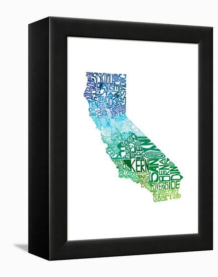 Typographic California Cool-CAPow-Framed Stretched Canvas