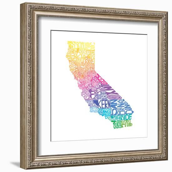 Typographic California Spring-CAPow-Framed Art Print