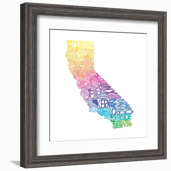 Typographic California Spring-CAPow-Framed Art Print