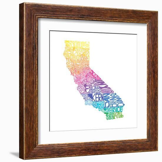 Typographic California Spring-CAPow-Framed Art Print