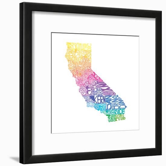 Typographic California Spring-CAPow-Framed Art Print