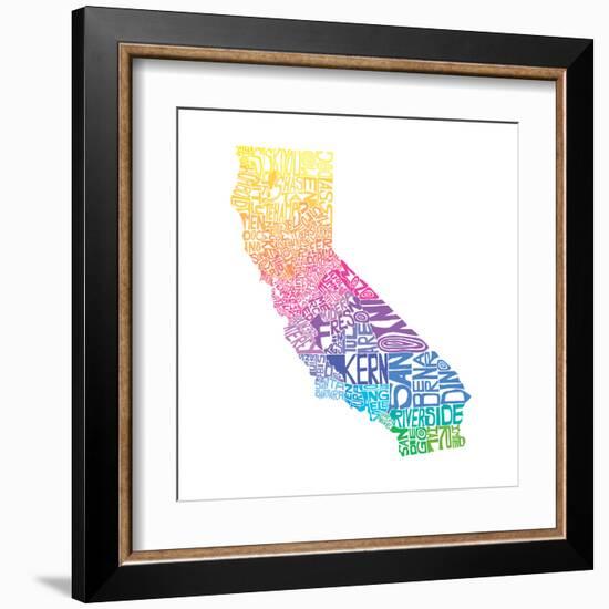 Typographic California Spring-CAPow-Framed Art Print