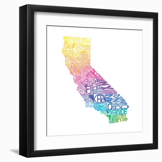 Typographic California Spring-CAPow-Framed Art Print