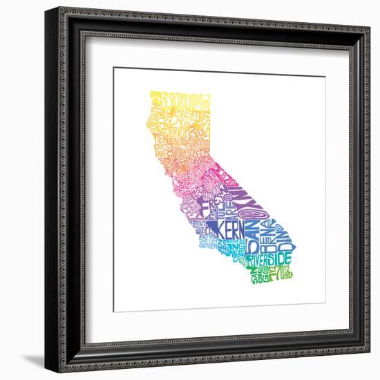 Typographic California Spring-CAPow-Framed Art Print