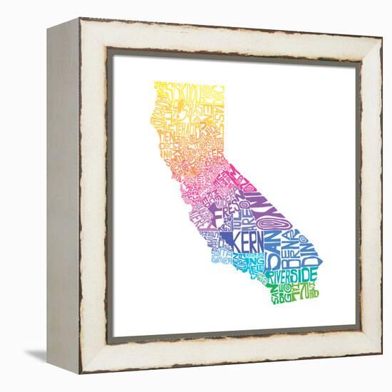 Typographic California Spring-CAPow-Framed Stretched Canvas