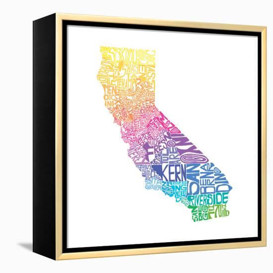 Typographic California Spring-CAPow-Framed Stretched Canvas
