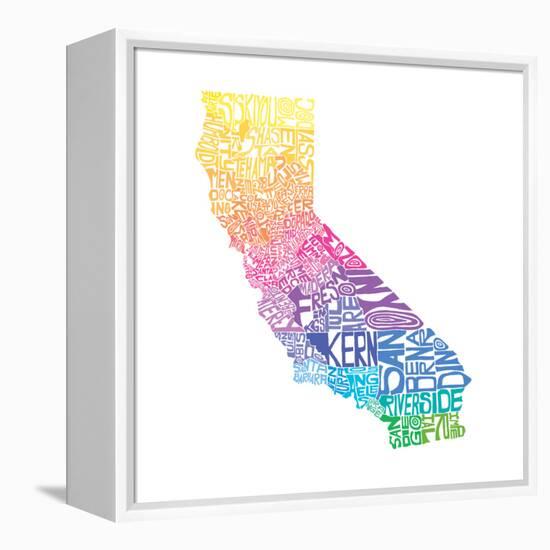 Typographic California Spring-CAPow-Framed Stretched Canvas