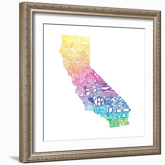 Typographic California Spring-CAPow-Framed Art Print