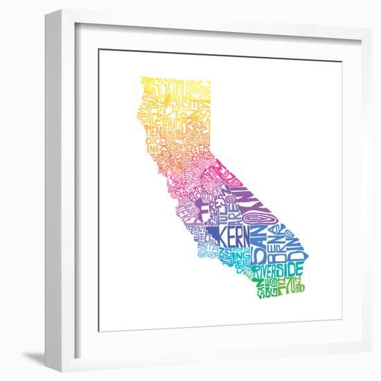 Typographic California Spring-CAPow-Framed Art Print