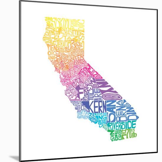 Typographic California Spring-CAPow-Mounted Art Print