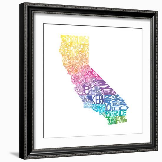 Typographic California Spring-CAPow-Framed Art Print