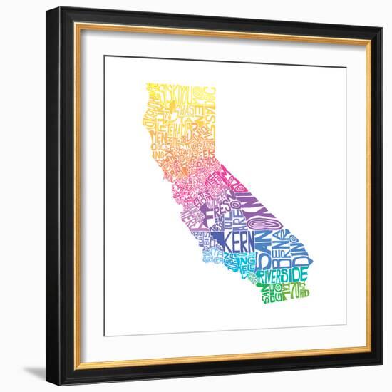 Typographic California Spring-CAPow-Framed Art Print