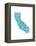 Typographic California Teal-CAPow-Framed Stretched Canvas