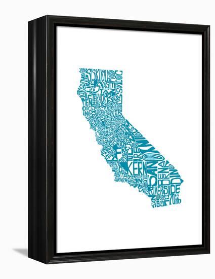 Typographic California Teal-CAPow-Framed Stretched Canvas