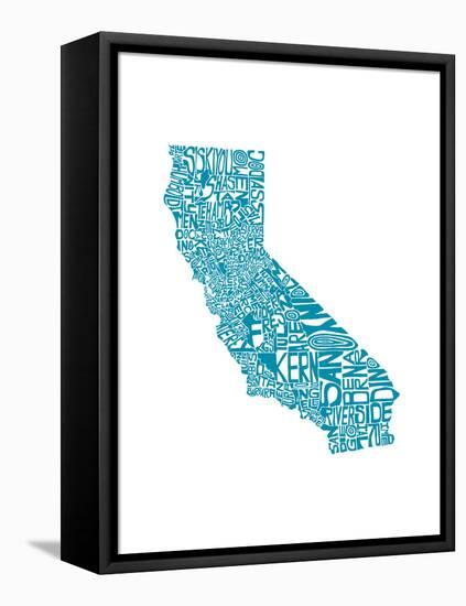 Typographic California Teal-CAPow-Framed Stretched Canvas