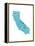 Typographic California Teal-CAPow-Framed Stretched Canvas