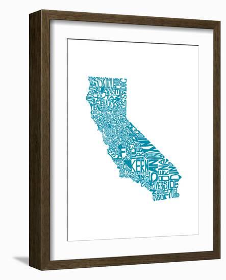 Typographic California Teal-CAPow-Framed Art Print