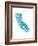 Typographic California Teal-CAPow-Framed Art Print