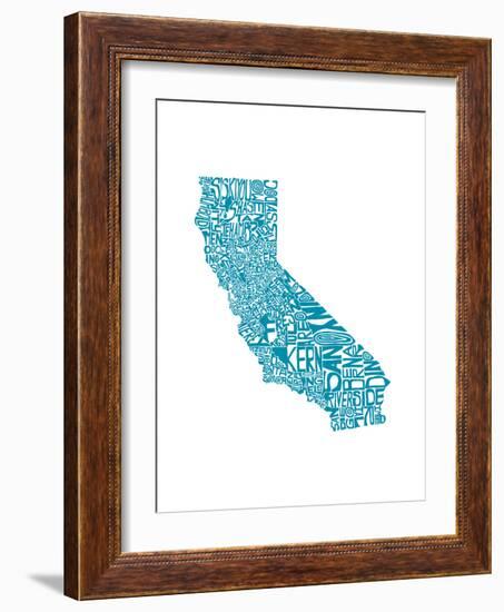 Typographic California Teal-CAPow-Framed Art Print