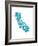 Typographic California Teal-CAPow-Framed Art Print