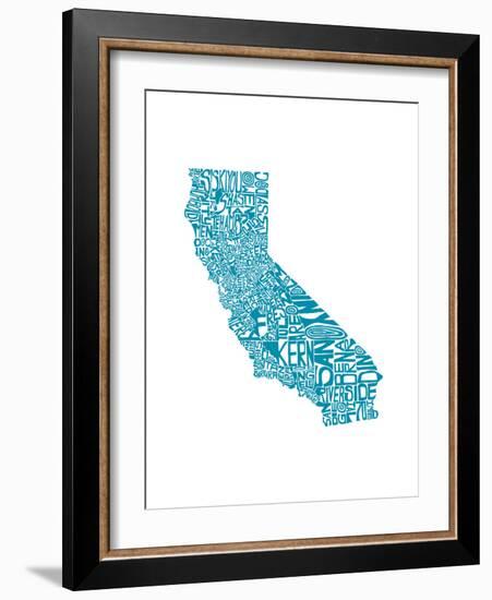 Typographic California Teal-CAPow-Framed Art Print