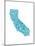 Typographic California Teal-CAPow-Mounted Art Print