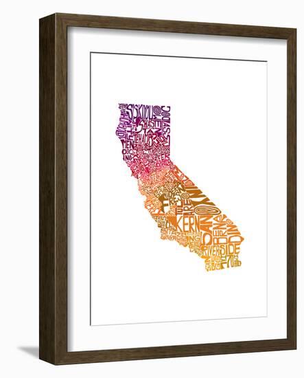 Typographic California Warm-CAPow-Framed Art Print