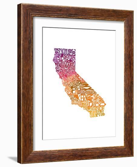 Typographic California Warm-CAPow-Framed Art Print