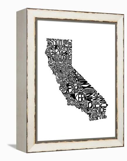 Typographic California-CAPow-Framed Stretched Canvas