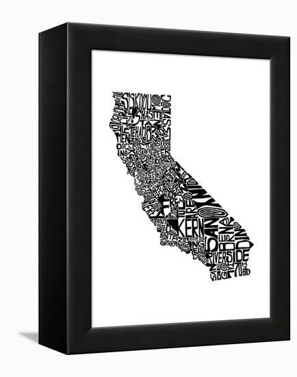 Typographic California-CAPow-Framed Stretched Canvas