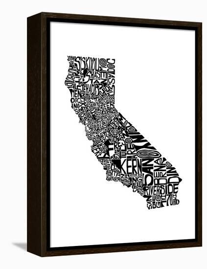 Typographic California-CAPow-Framed Stretched Canvas