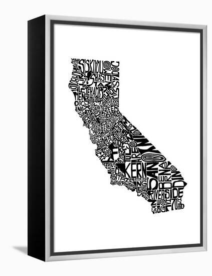 Typographic California-CAPow-Framed Stretched Canvas